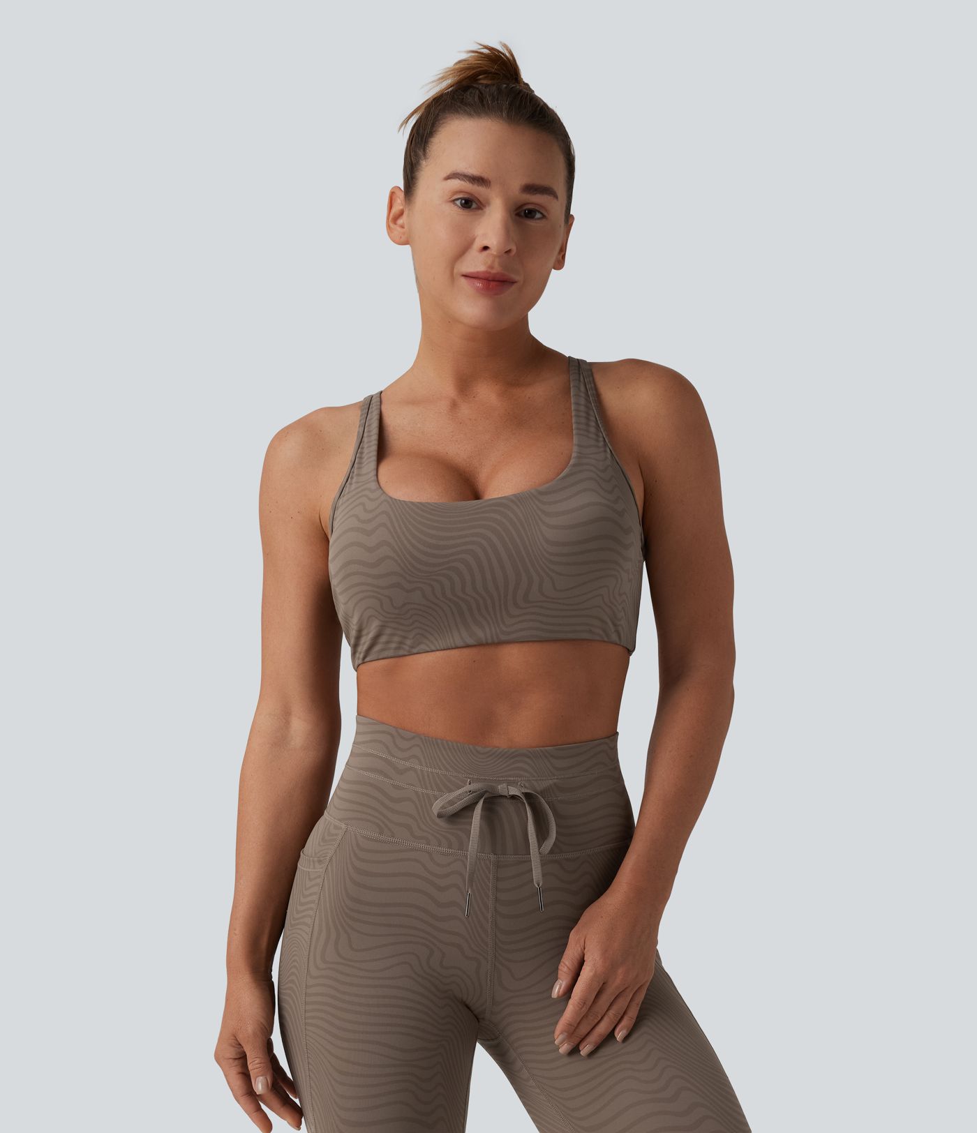 Halara UltraSculpt™ Zerba Print U Neck Cropped Yoga Sports Bra