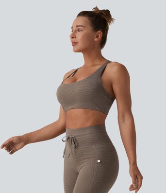 Halara UltraSculpt™ Zerba Print U Neck Cropped Yoga Sports Bra