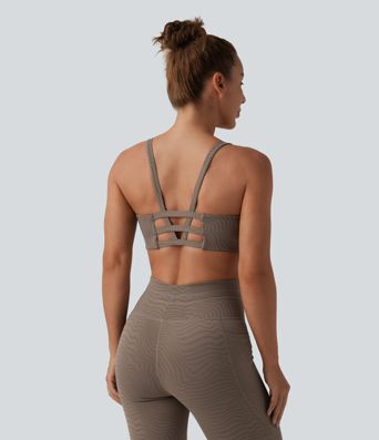 Halara UltraSculpt™ Zerba Print U Neck Cropped Yoga Sports Bra