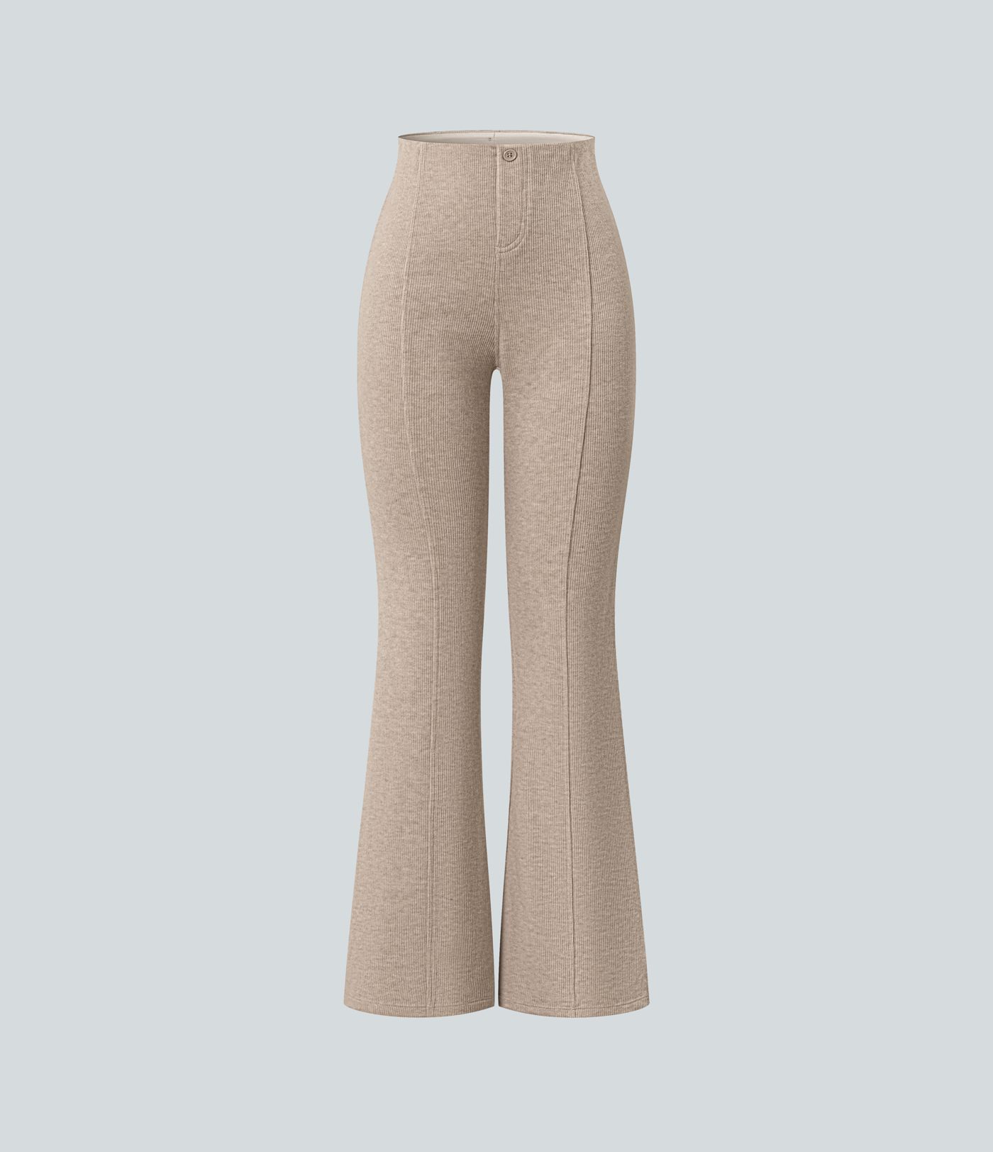 Ribbed High Waisted Tummy Control Casual Flare Pants