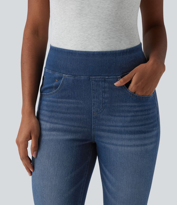 Halara Flex™ High Waisted Rolled Hem Capri Casual Skinny Jeans with Pockets