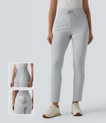 Golfhose mit hohem Bund, Seitentaschen, Kordelzug und Golf-Tee-Tasche - schnelltrocknend, UPF40+