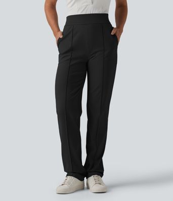 High Waisted Quick Dry Golf Trousers with Pockets-Golf Tee-UPF40+