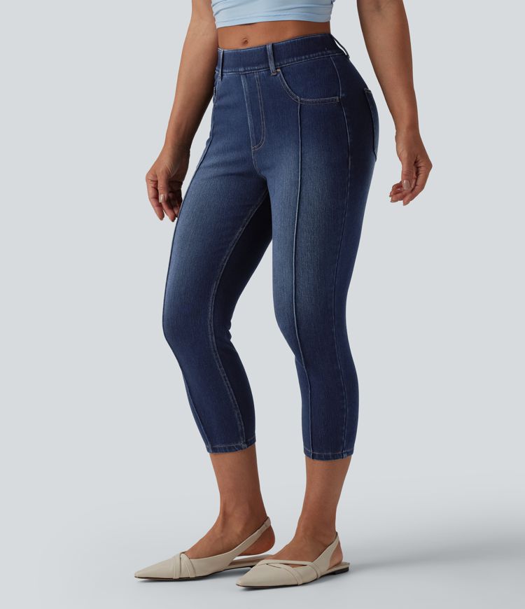 Halara Flex™ Mid Rise Skinny Cropped Casual Jeans with Pockets