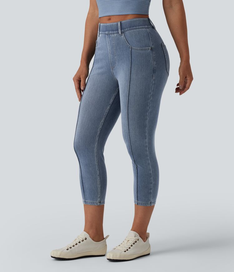 Halara Flex™ Mid Rise Skinny Cropped Casual Jeans with Pockets
