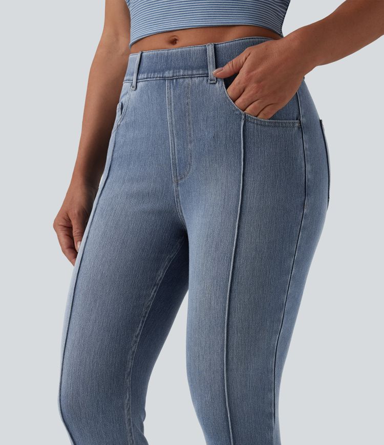 Halara Flex™ Mid Rise Skinny Cropped Casual Jeans with Pockets