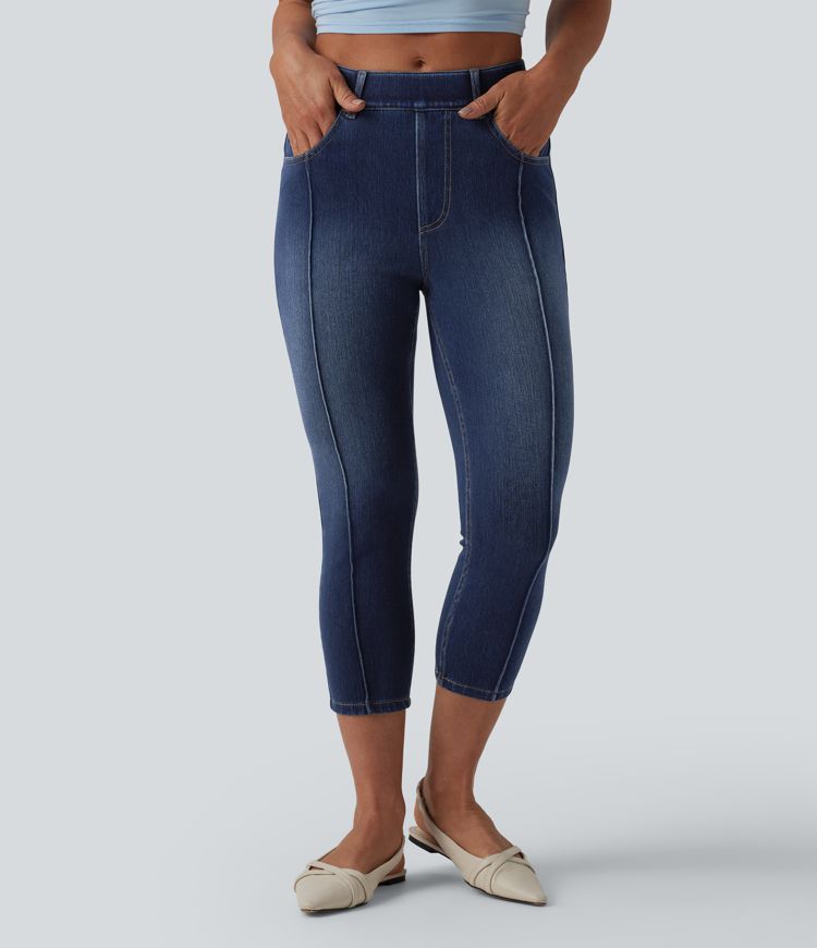 Halara Flex™ Mid Rise Skinny Cropped Casual Jeans with Pockets