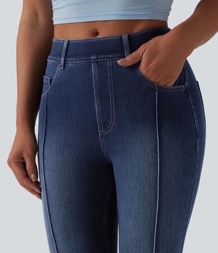 Halara Flex™ Mid Rise Skinny Cropped Casual Jeans with Pockets