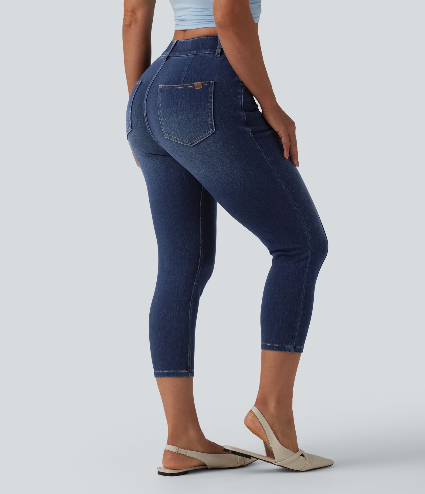 Halara Flex™ Mid Rise Skinny Cropped Casual Jeans with Pockets