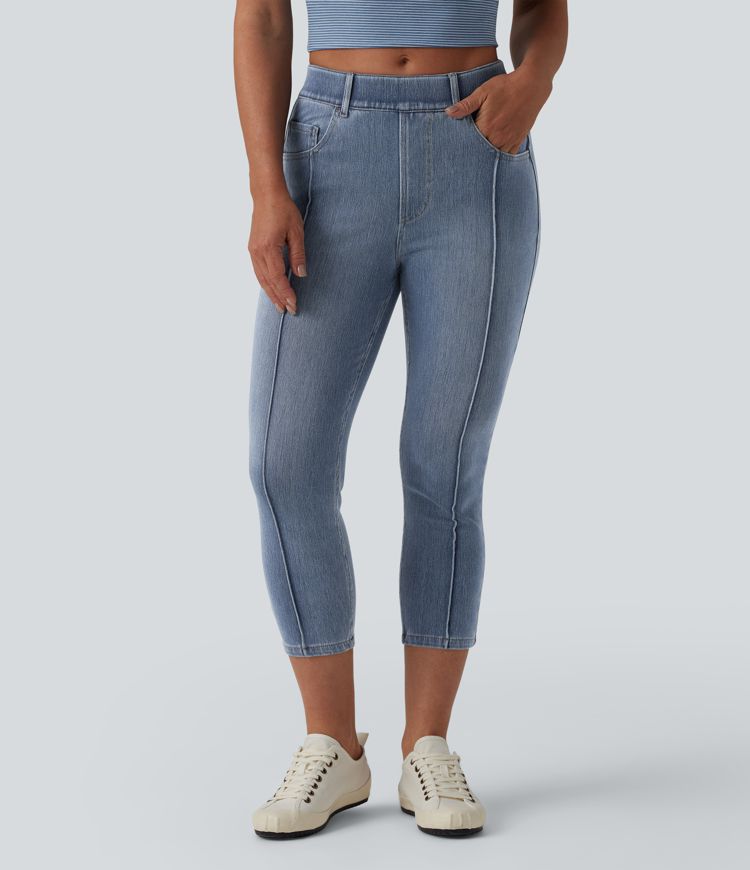 Halara Flex™ Mid Rise Skinny Cropped Casual Jeans with Pockets
