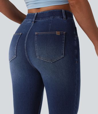 Halara Flex™ Mid Rise Skinny Cropped Casual Jeans with Pockets