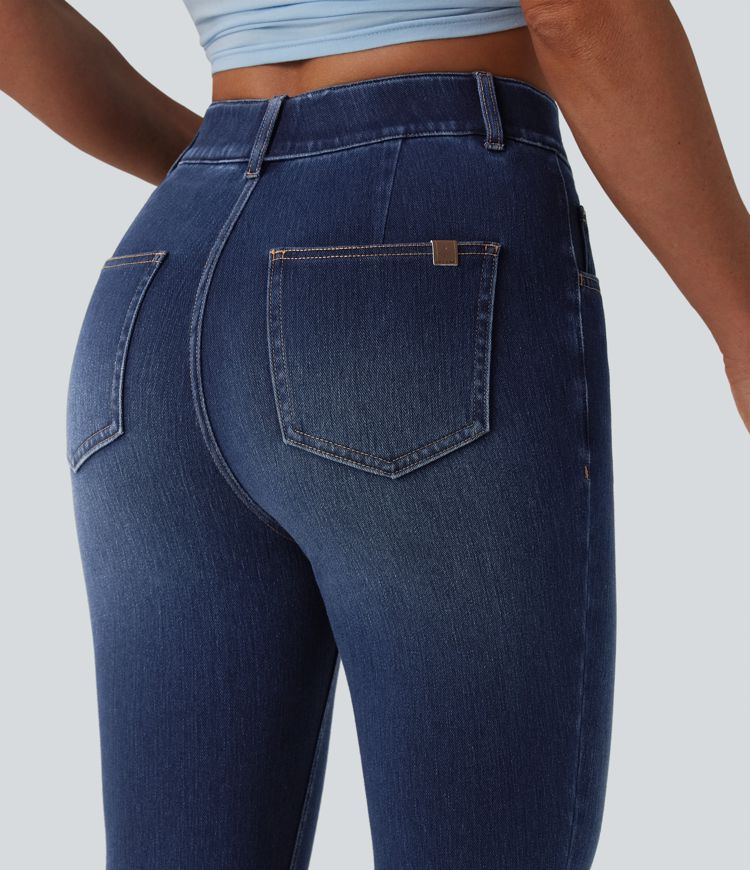 Halara Flex™ Mid Rise Skinny Cropped Casual Jeans with Pockets
