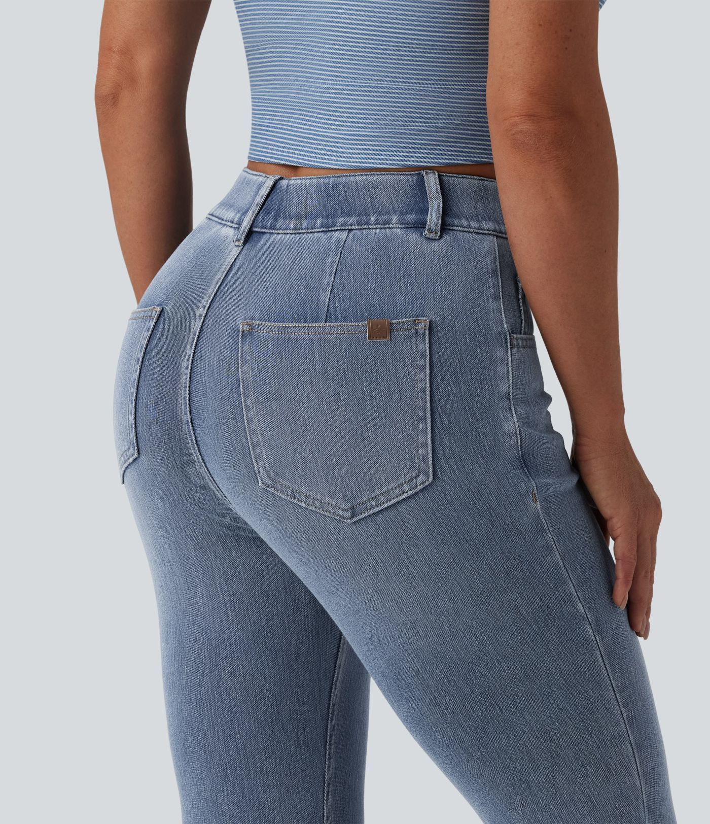 Halara Flex™ Mid Rise Skinny Cropped Casual Jeans with Pockets