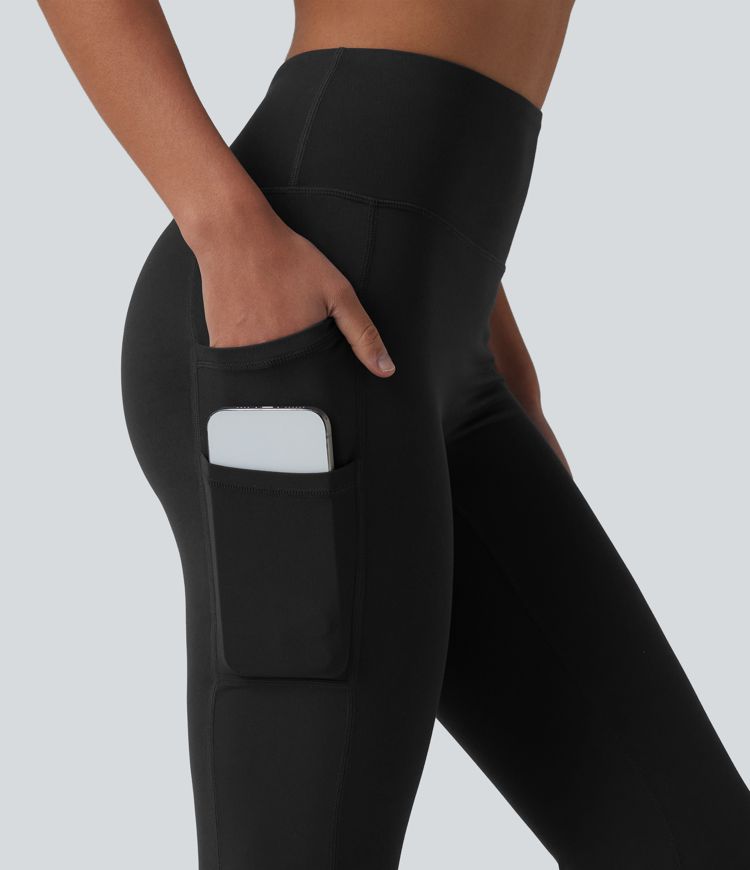 SoftlyZero™ leggings de yoga de cintura alta con corte bootcut y bolsillos - UPF50+