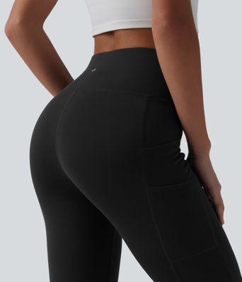 SoftlyZero™ leggings de yoga de cintura alta con corte bootcut y bolsillos - UPF50+