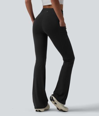 SoftlyZero™ leggings de yoga de cintura alta con corte bootcut y bolsillos - UPF50+