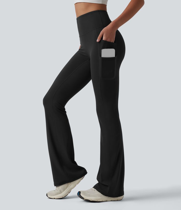 SoftlyZero™ leggings de yoga de cintura alta con corte bootcut y bolsillos - UPF50+