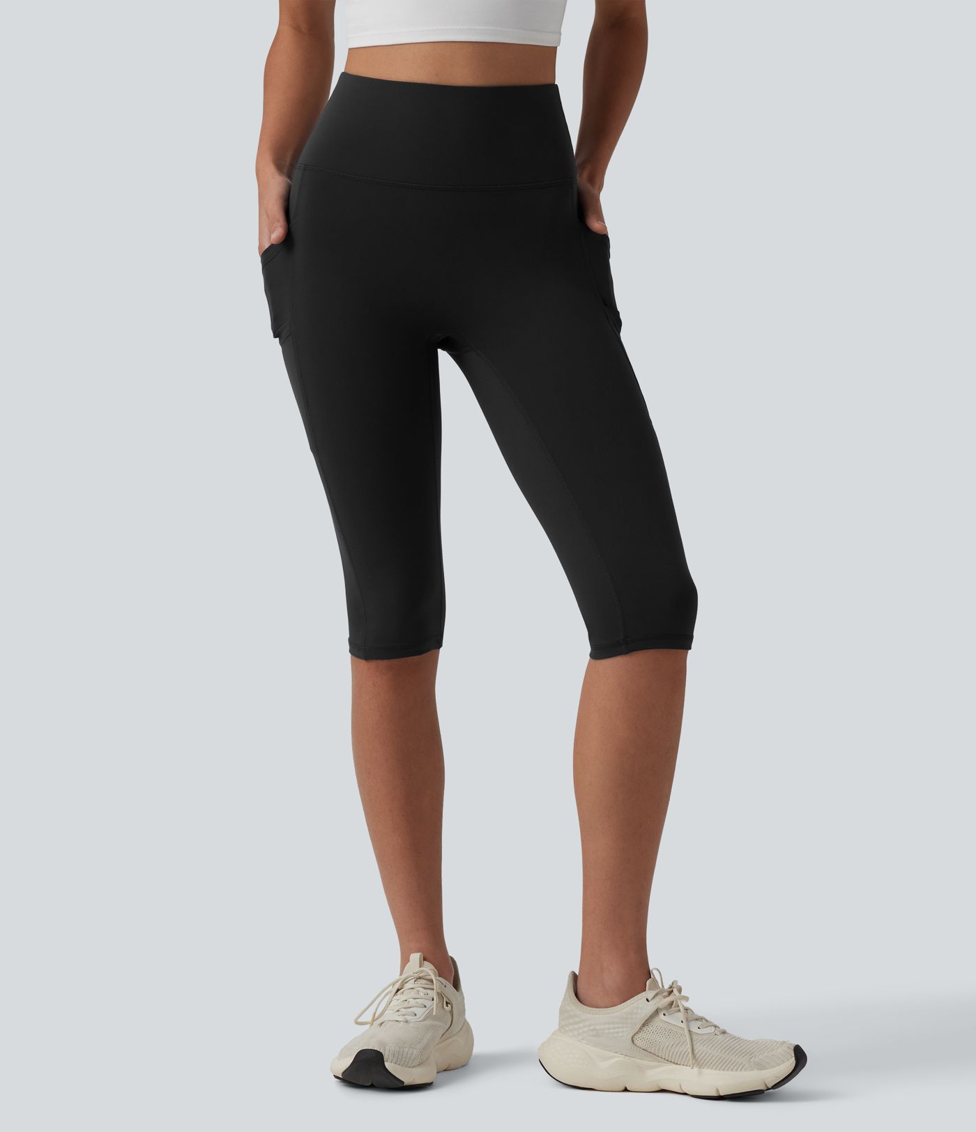 SoftlyZero™ High Waisted Pedal Pusher Yoga Leggings with Pockets-UPF50+