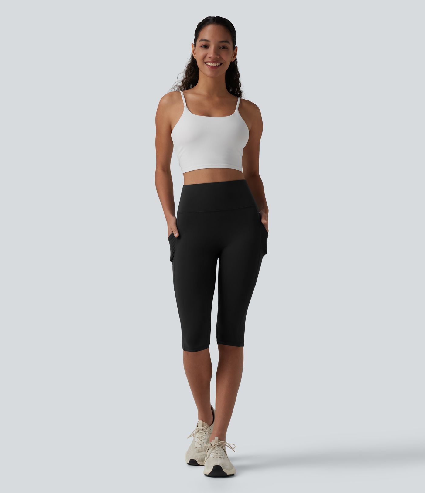 SoftlyZero™ High Waisted Pedal Pusher Yoga Leggings with Pockets-UPF50+