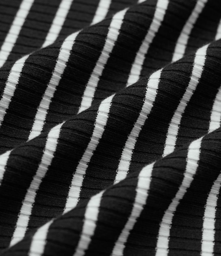 Henley Neck Long Sleeve Stripe Casual Top