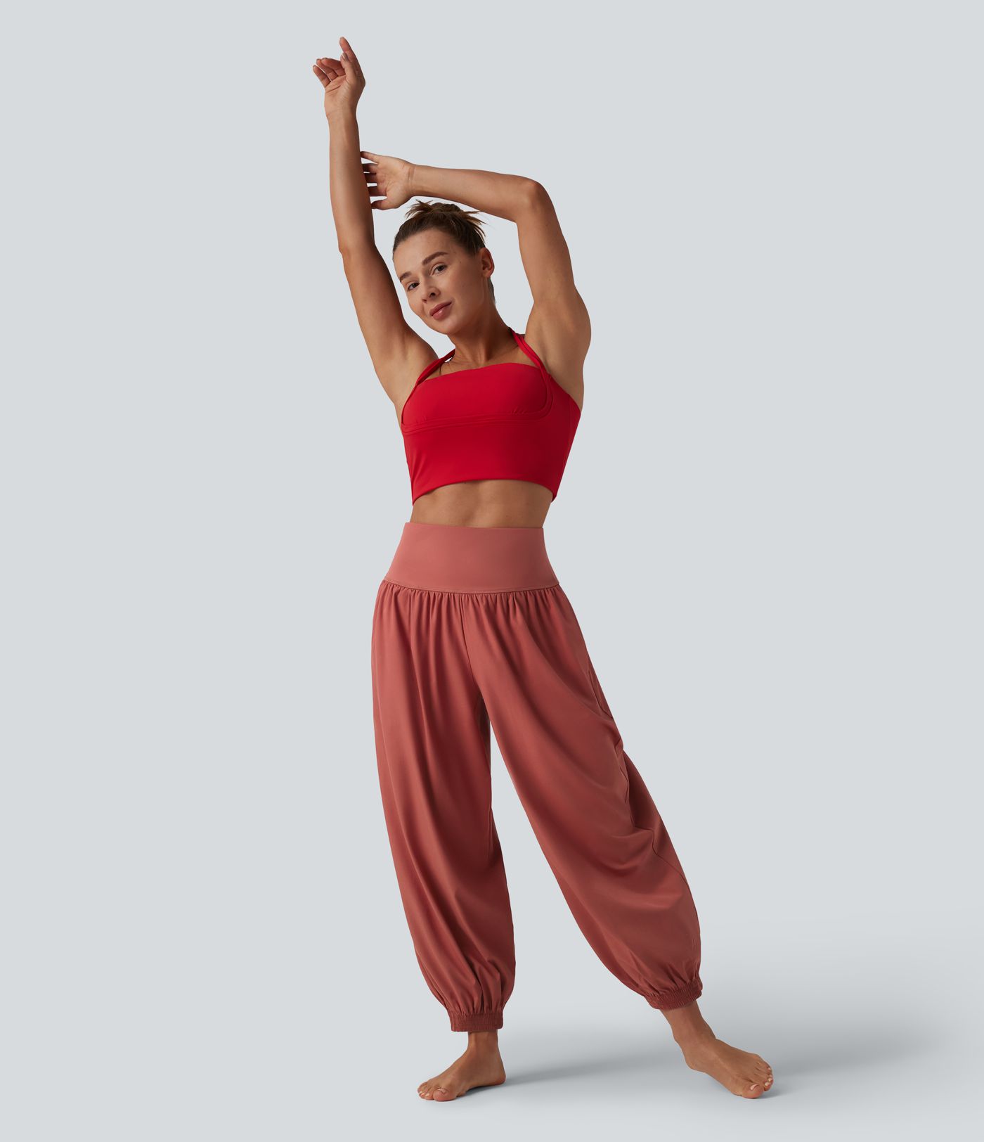 Breezeful™ High Waisted Barrel Leg Quick Dry Yoga Joggers with Pockets