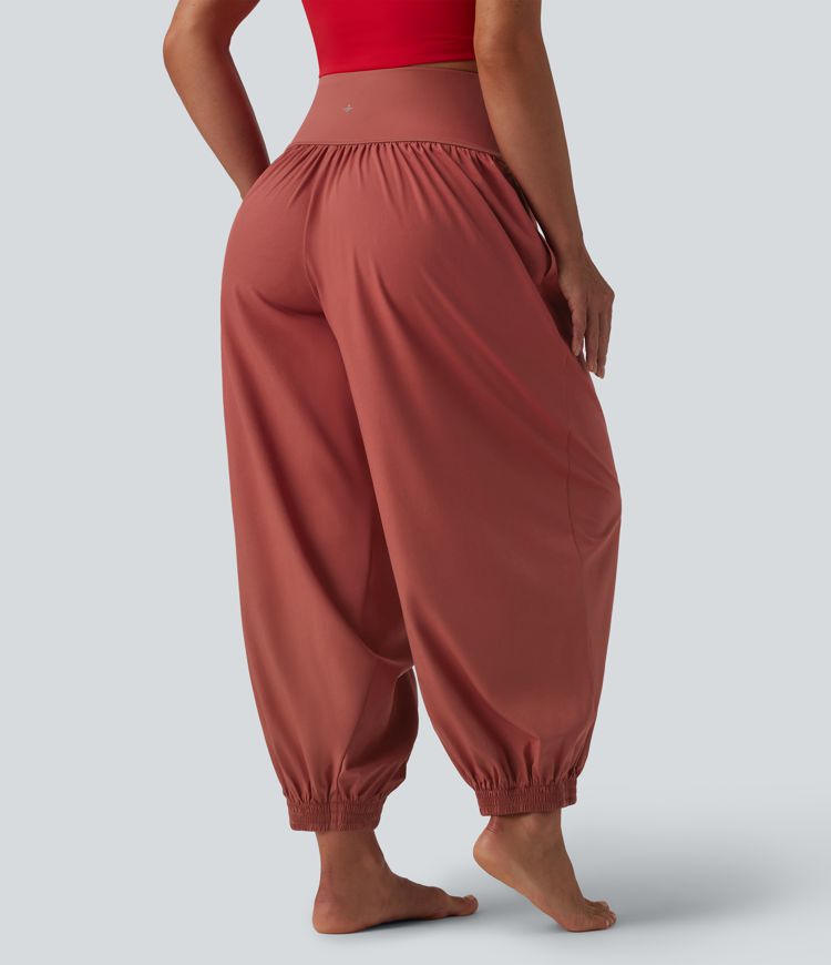 Breezeful™ High Waisted Barrel Leg Quick Dry Yoga Joggers with Pockets