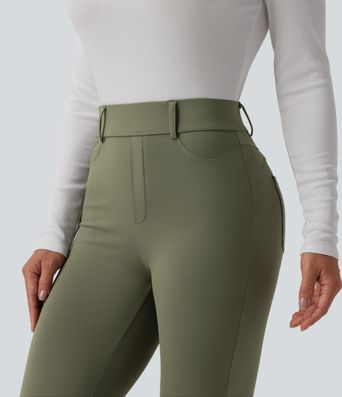 SoftlyZero™ Plush Thermal High Waisted Casual 7/8 Leggings with Pockets