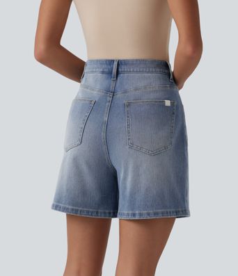 Halara Flex™ High Waisted Denim Casual Baggy Shorts with Pockets