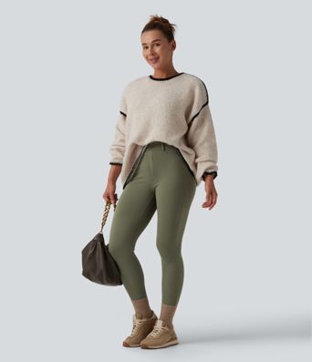 SoftlyZero™ Plush Thermal High Waisted Casual 7/8 Leggings with Pockets