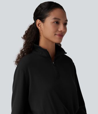 Sweat de travail chauffant Halara HeatCore col cheminée demi-zip manches longues