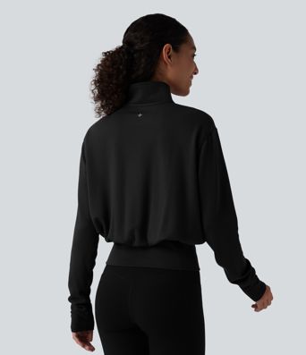 Sweat de travail chauffant Halara HeatCore col cheminée demi-zip manches longues