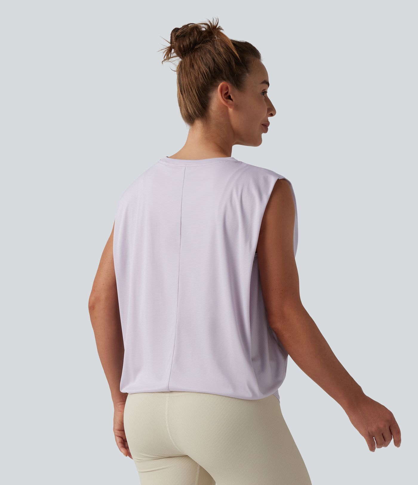 Round Neck Ruched Workout Tank Top