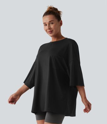 Round Neck Casual T-Shirt with Pocket