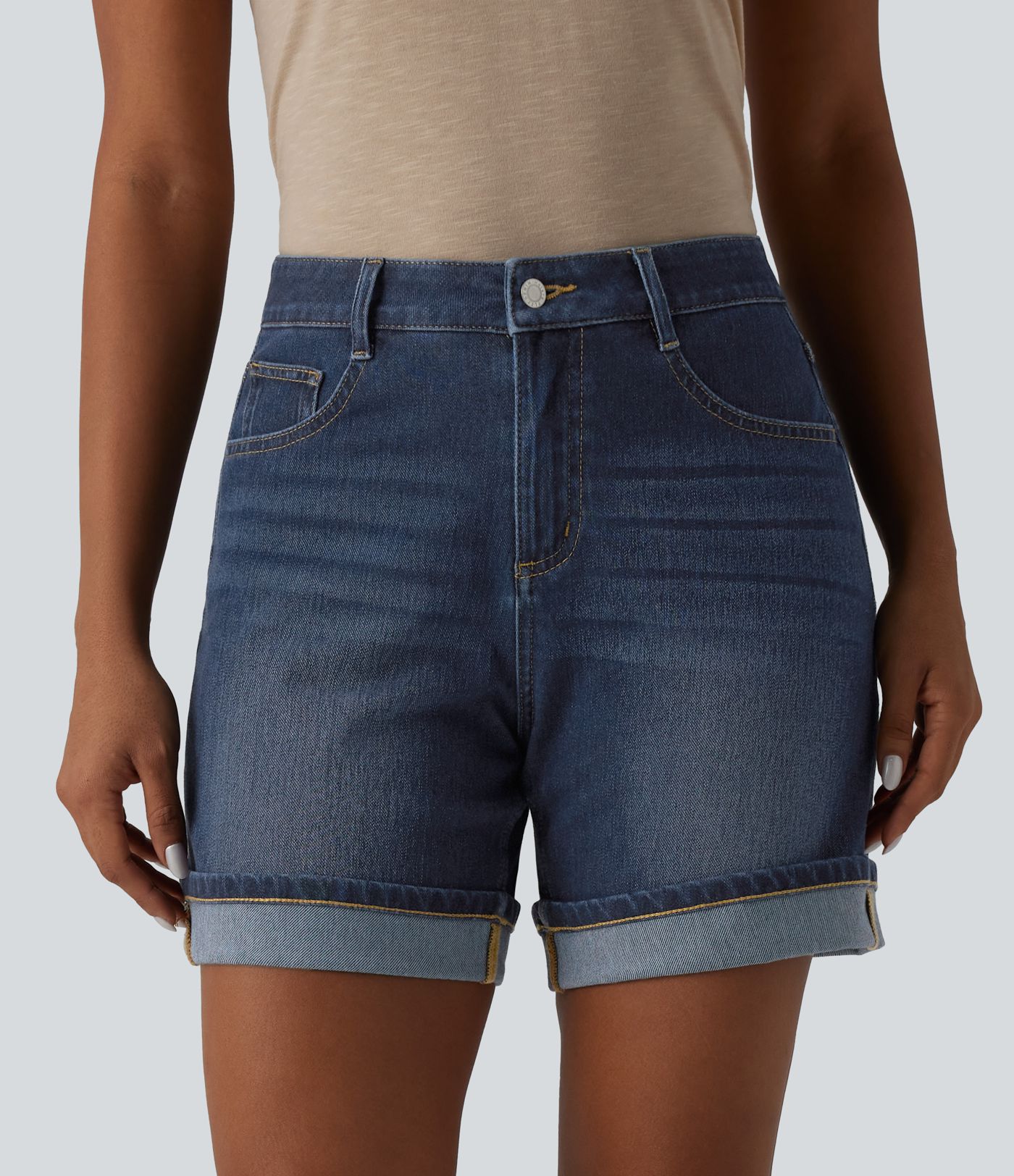 Halara Flex™ High Waisted Denim Casual Shorts 6'' with Pockets