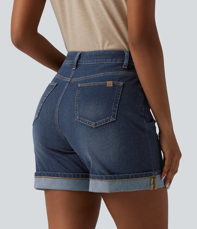 Halara Flex™ High Waisted Denim Casual Shorts 6'' with Pockets