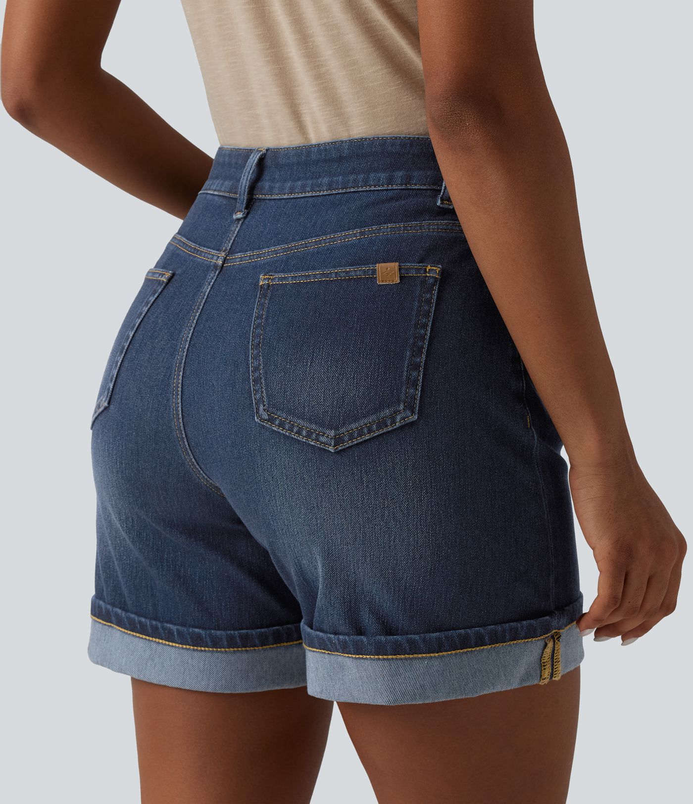 Halara Flex™ High Waisted Denim Casual Shorts 6'' with Pockets
