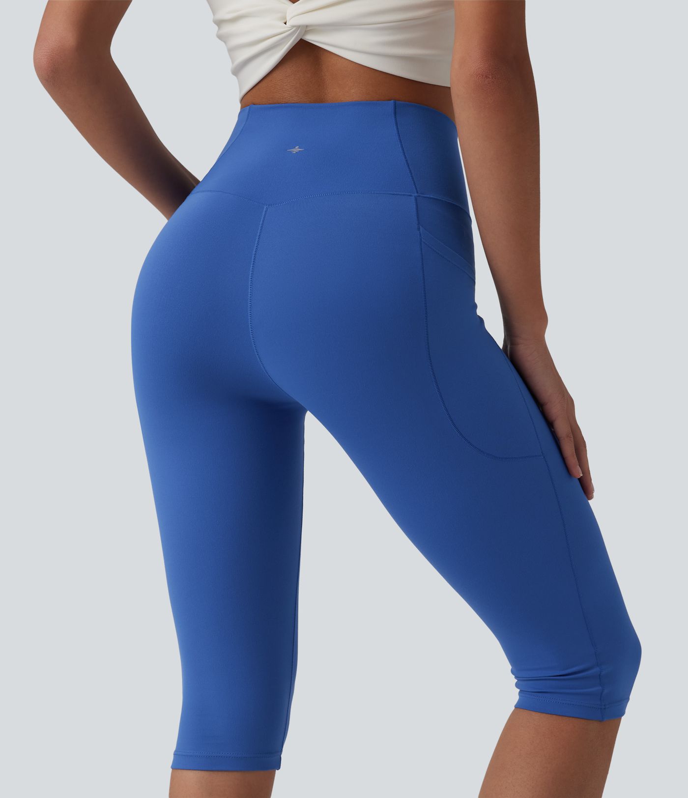 SoftlyZero™ High Waisted Crossover Pedal Pusher Yoga Leggings with Pockets-UPF50+