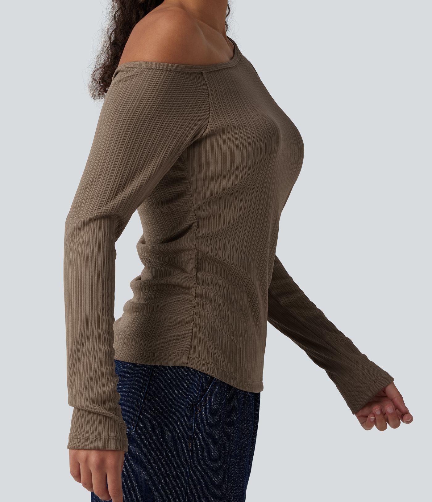 One Shoulder Long Sleeve Casual Top