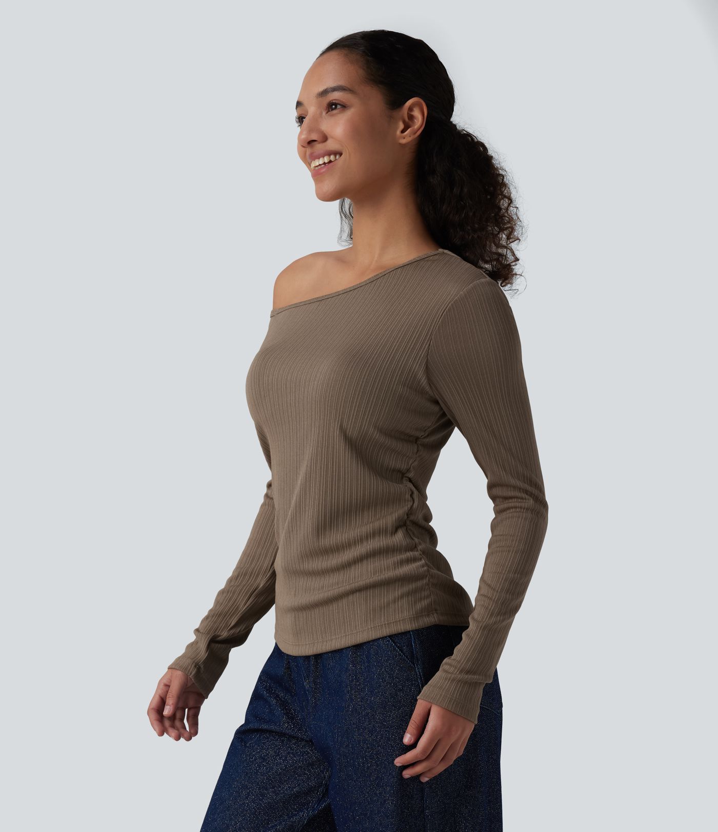 One Shoulder Long Sleeve Casual Top