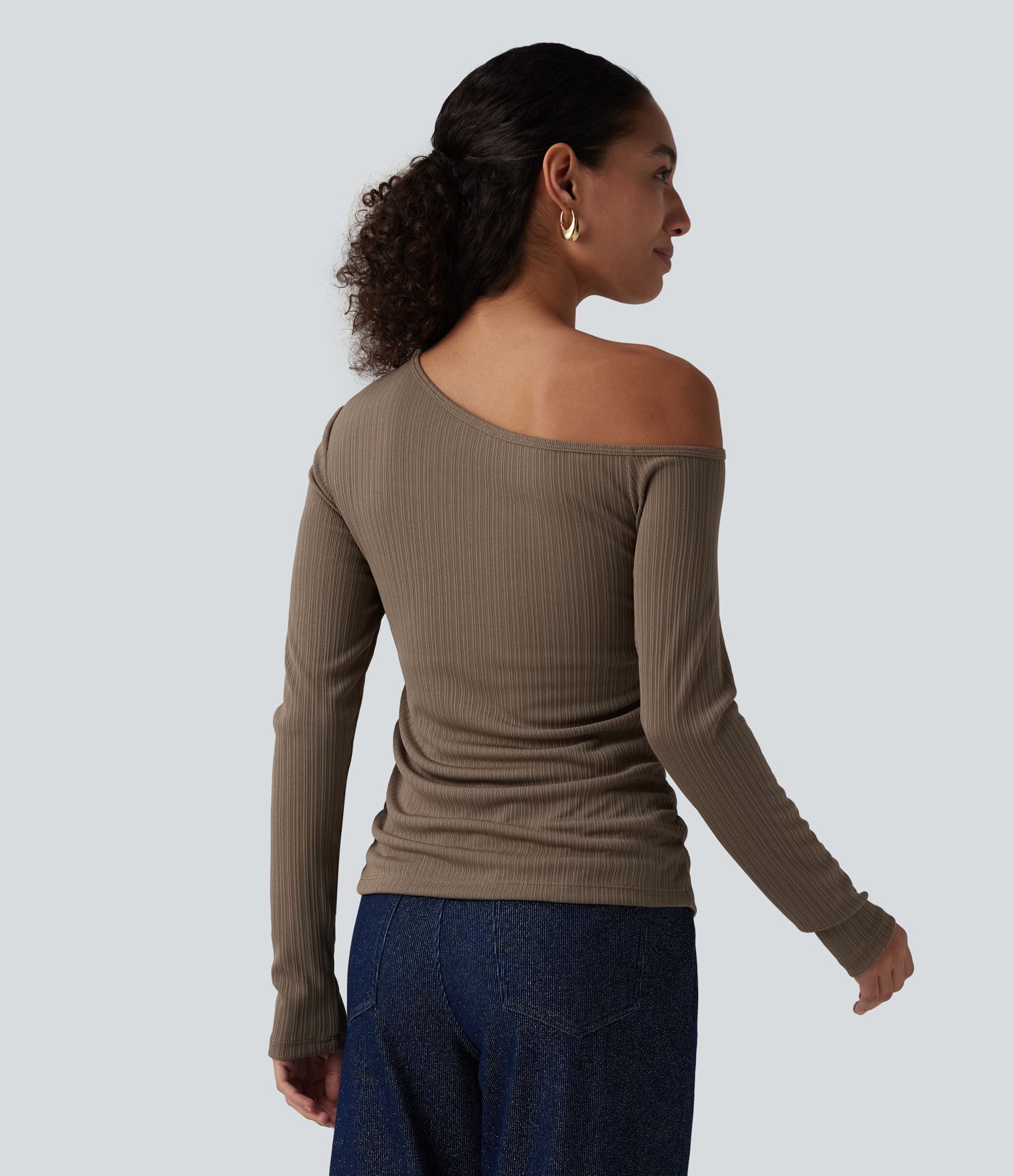 One Shoulder Long Sleeve Casual Top