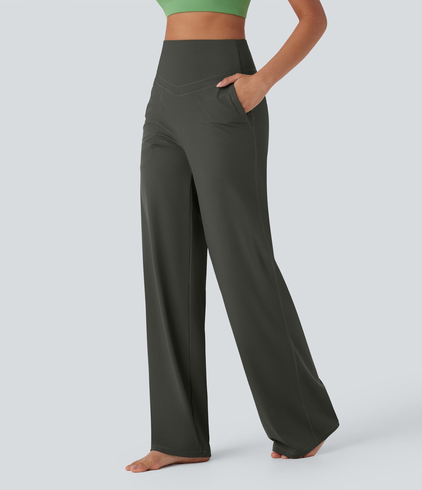Halara UltraSculpt™ High Waisted Tummy Control Straight Leg Yoga Pants with Pockets