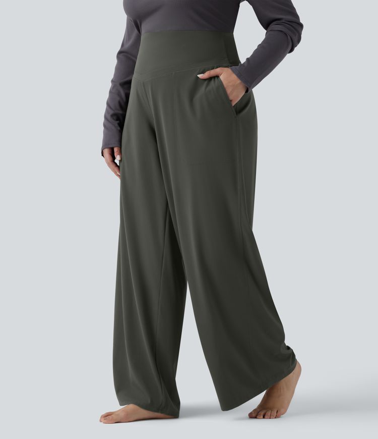 Halara UltraSculpt™ High Waisted Tummy Control Straight Leg Yoga Plus Size Pants with Pockets