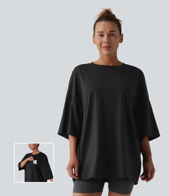 Round Neck Casual T-Shirt with Pocket