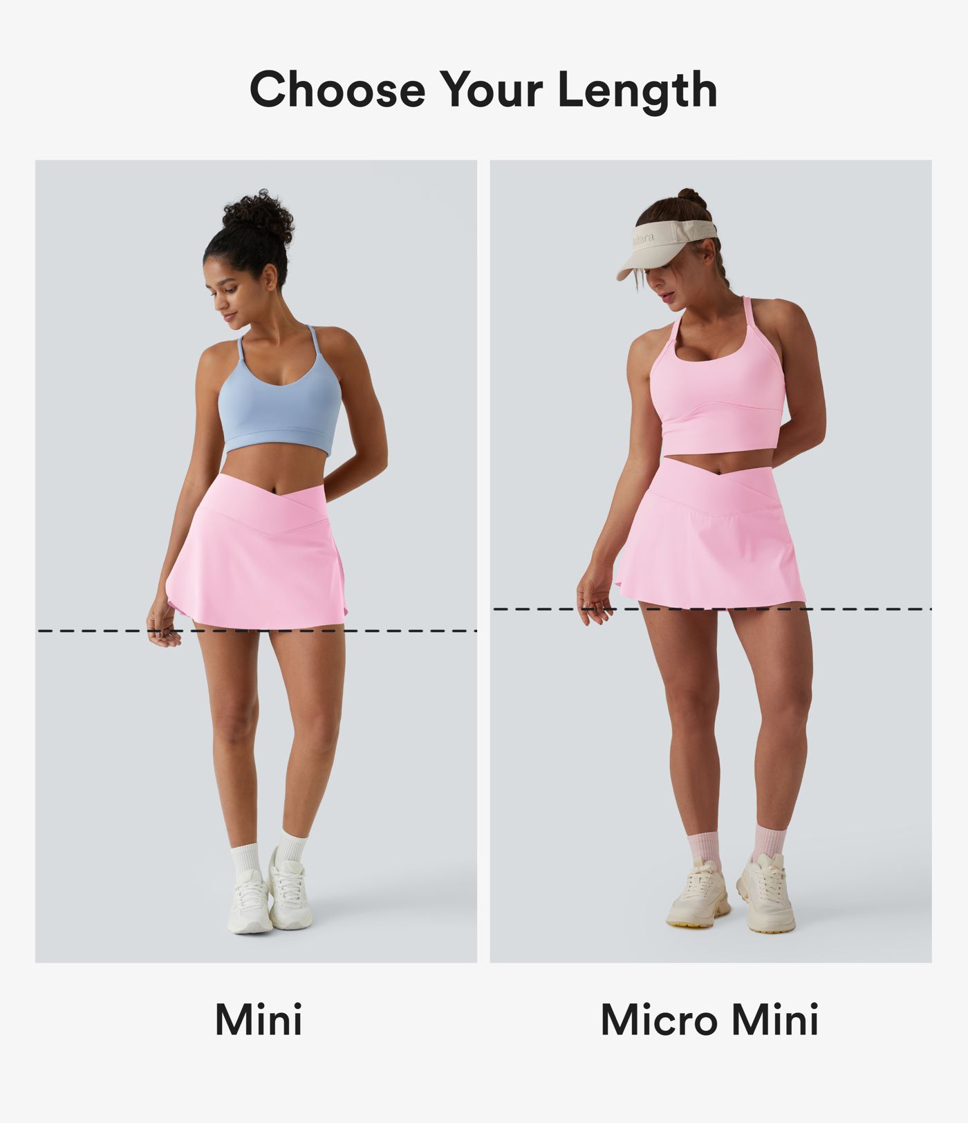 SoftlyZero™ prozračna 2-u-1 mikro-mini teniska suknja s visokim preklopnim strukom i džepom — UPF50+