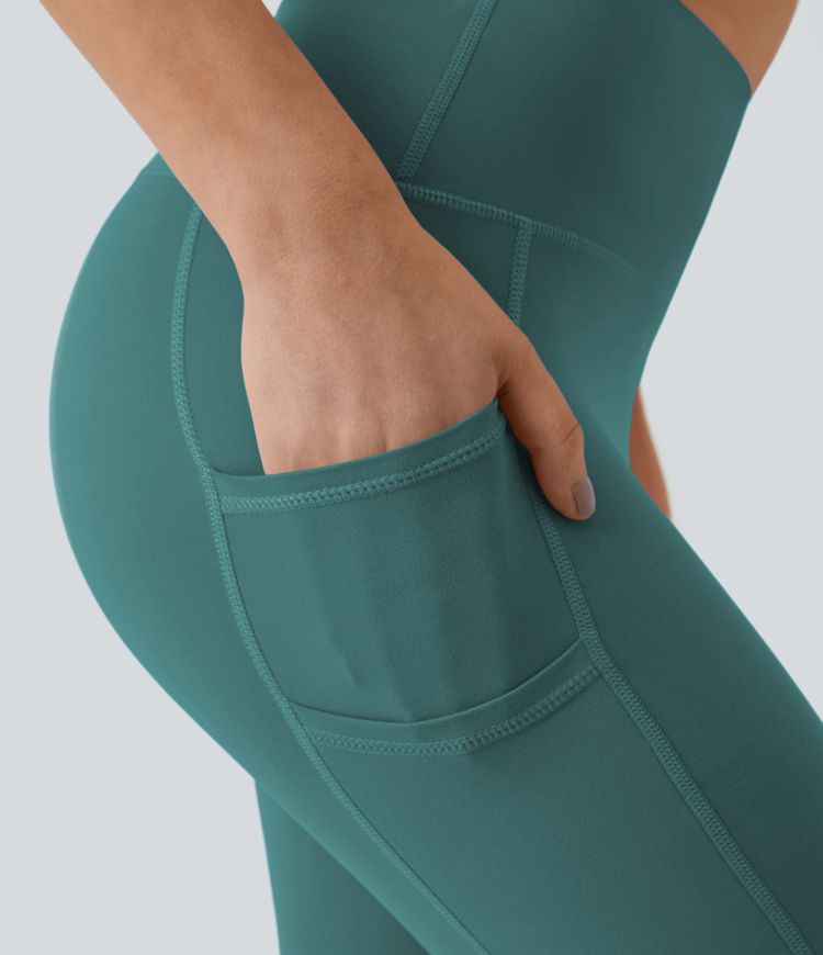 SoftlyZero™ High Waisted Double Pockets Plain Leggings-UPF50+