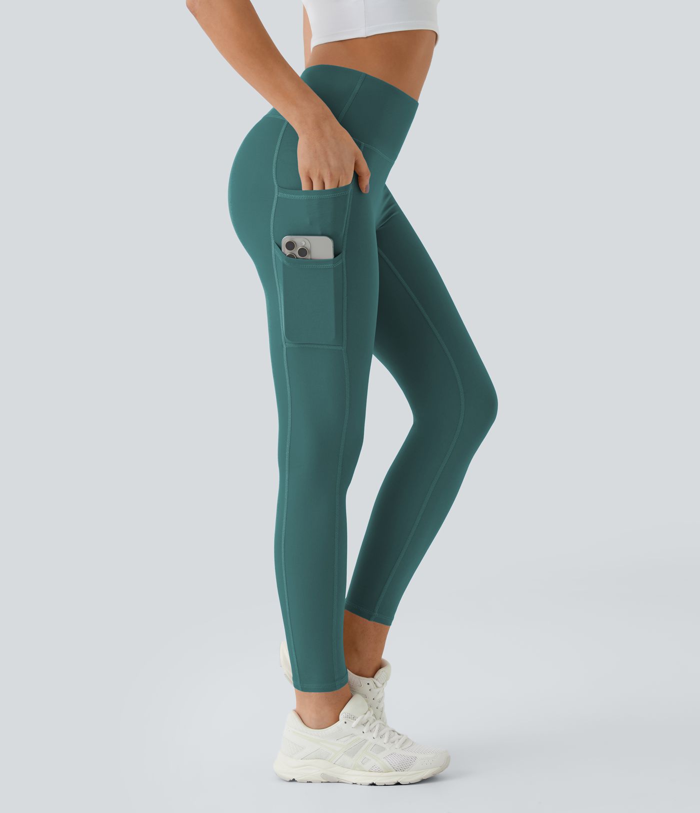 SoftlyZero™ High Waisted Double Pockets Plain Leggings-UPF50+