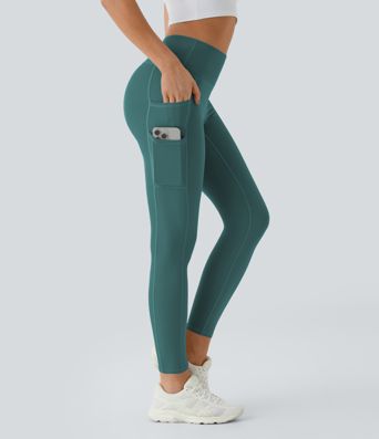 SoftlyZero™ High Waisted Double Pockets Plain Leggings-UPF50+