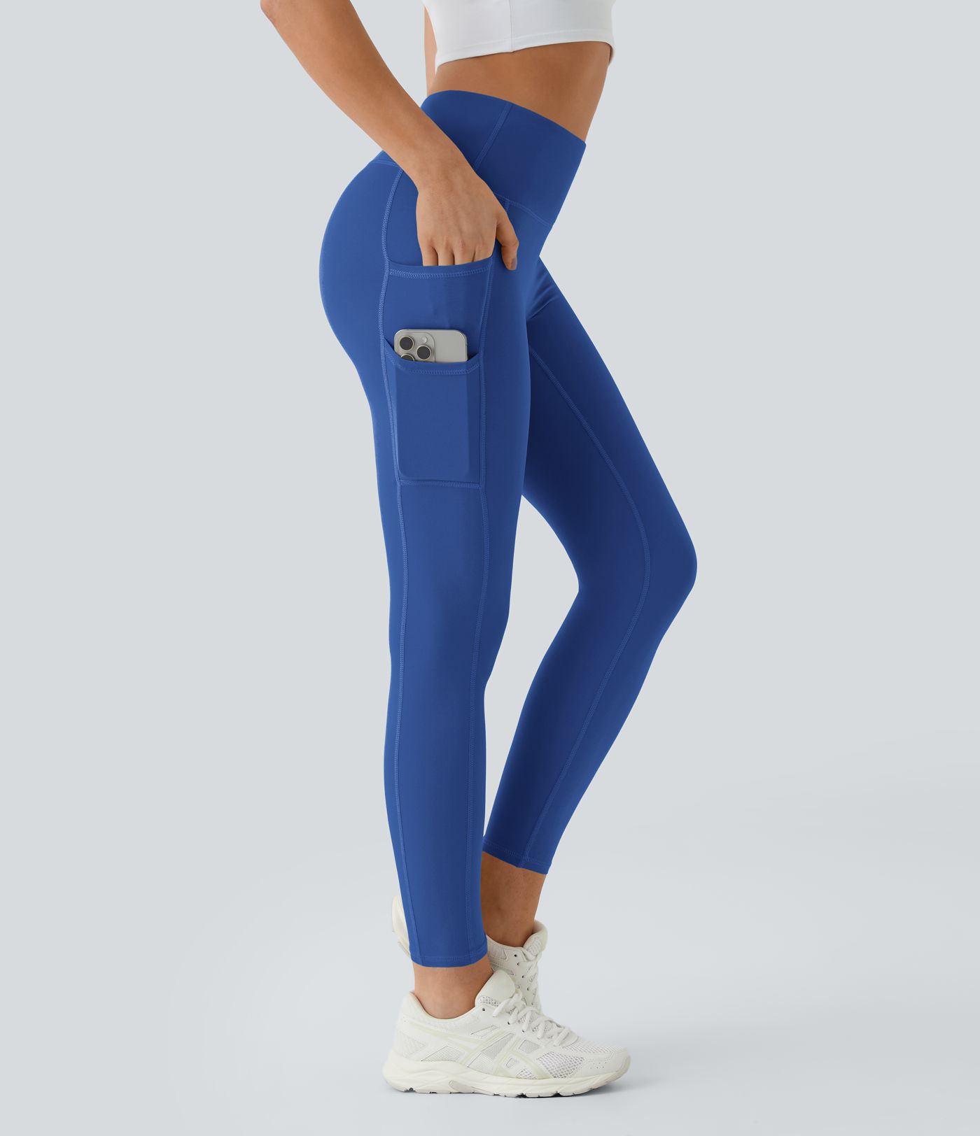 SoftlyZero™ High Waisted Double Pockets Plain Leggings-UPF50+