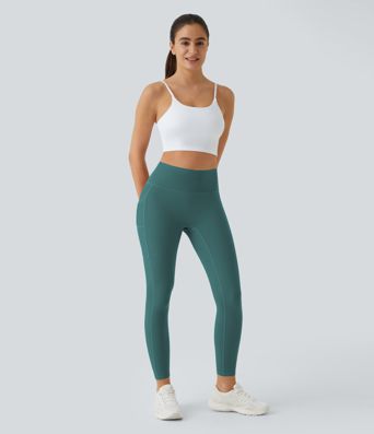 SoftlyZero™ High Waisted Double Pockets Plain Leggings-UPF50+