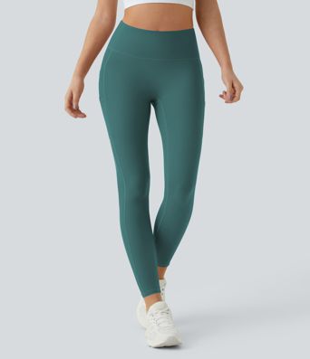 SoftlyZero™ High Waisted Double Pockets Plain Leggings-UPF50+